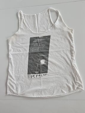 White Graphic Indie Rock Band "The Faint" Tank Top